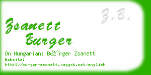 zsanett burger business card